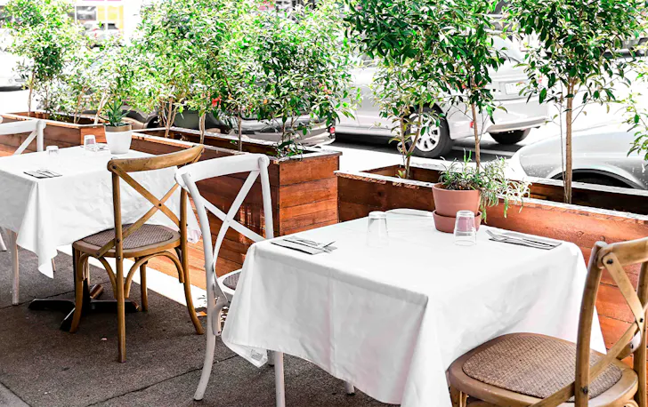 outdoor tables at ant and ola 