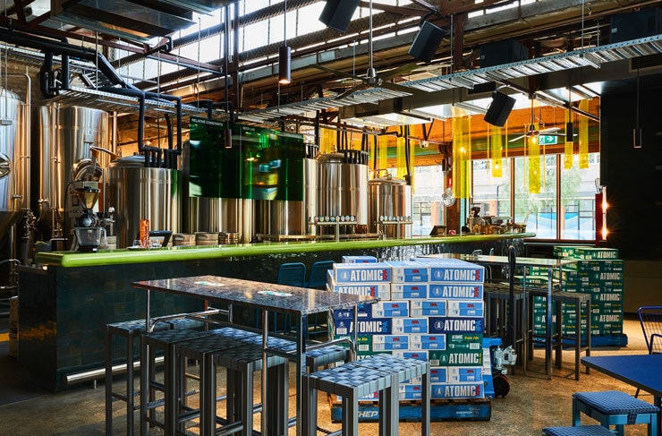 The interior of Atomic Beer Project in Redfern, Sydney. 