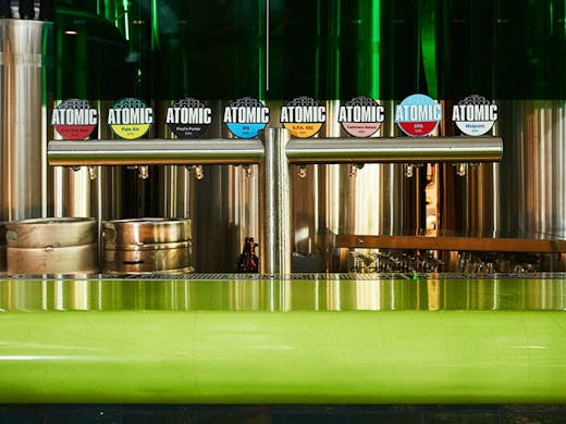 The beer taps at Atomic Beer Project in Sydney. 