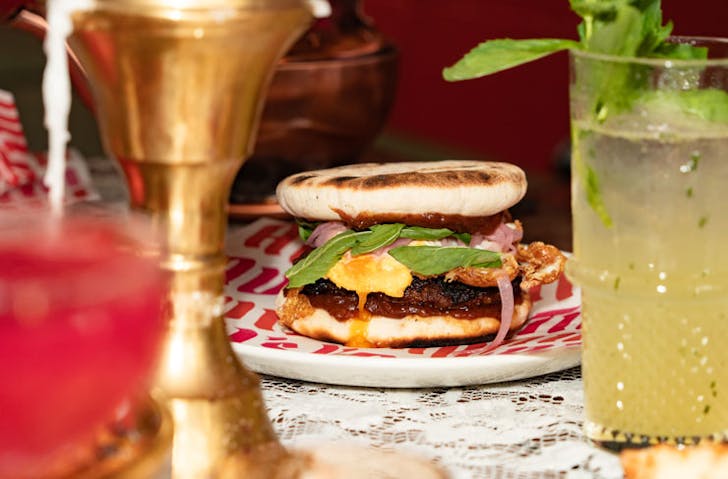 A lamb burger from Avi's Kantini. 