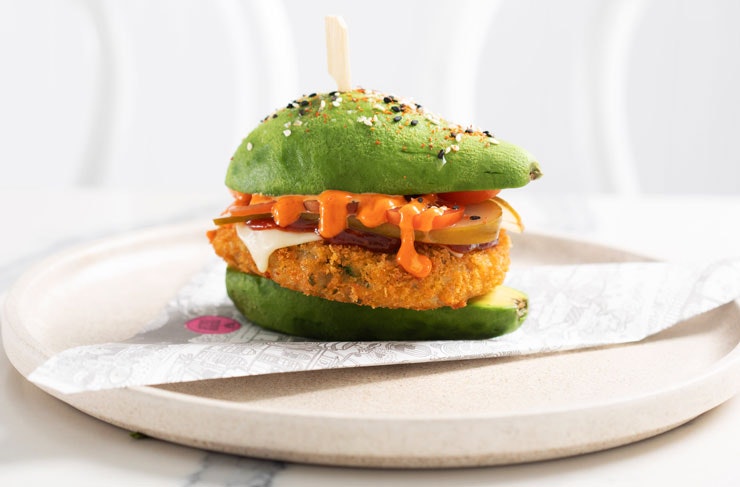 An avocado burger