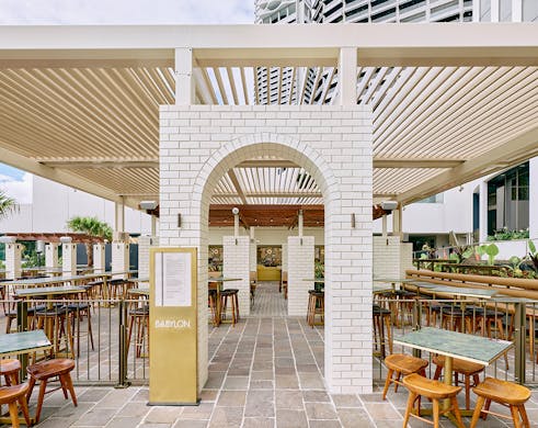 entrance to a outdoor bar