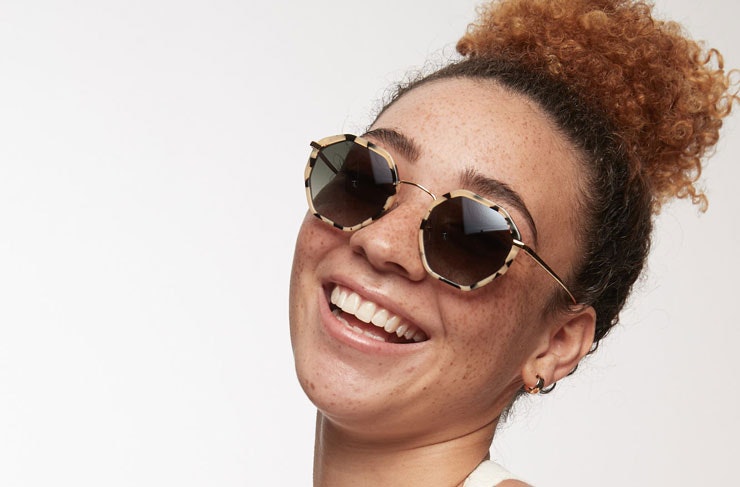 A woman wearing Bailey Nelson sunglasses. 