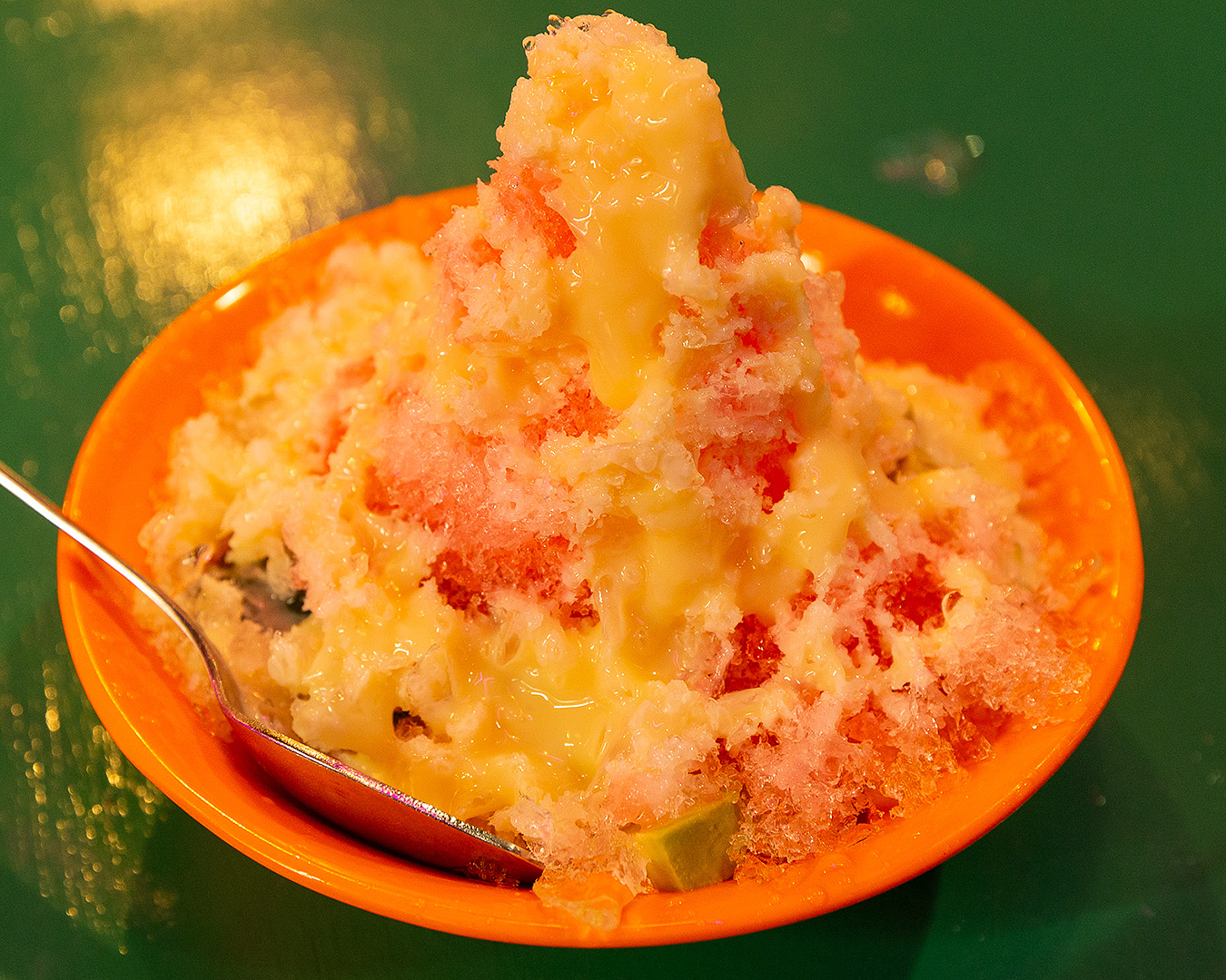 The Es Teler - shaved ice with condensed milk.