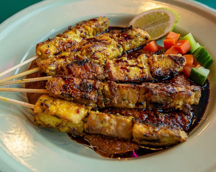 The vegan skewers at Bali Nights.