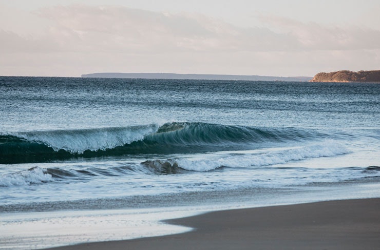The surf at Seven Mile Beach. 
