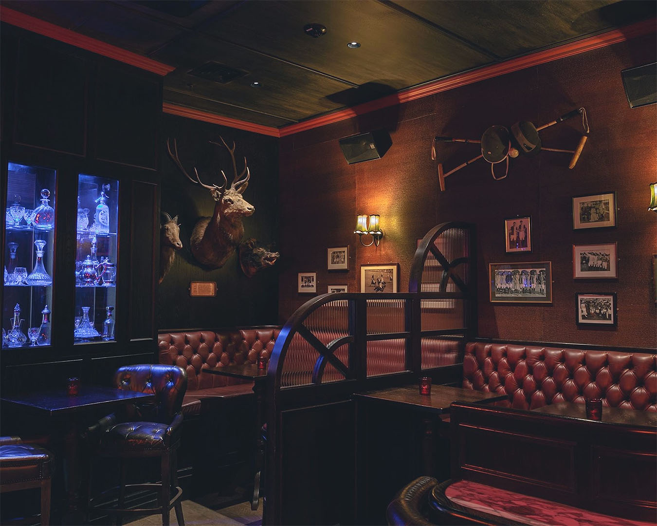 The sumptuous interior of the Bangalore Polo Club, one of the best bars in Christchurch.