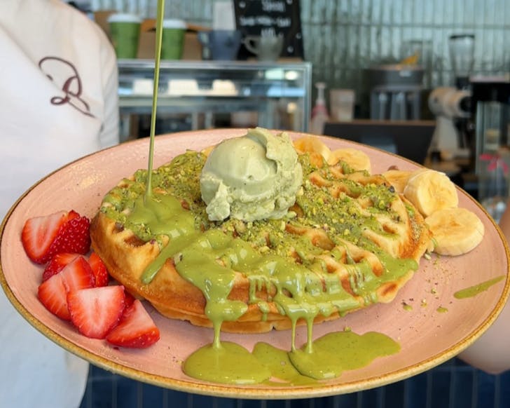 banksia cafe pistachio waffles sydney