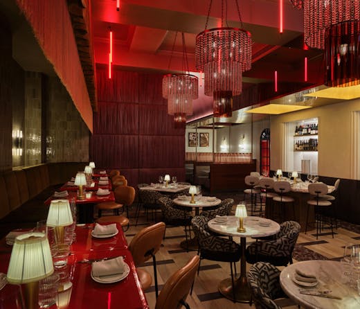 The glowing red bar at Bar Morris
