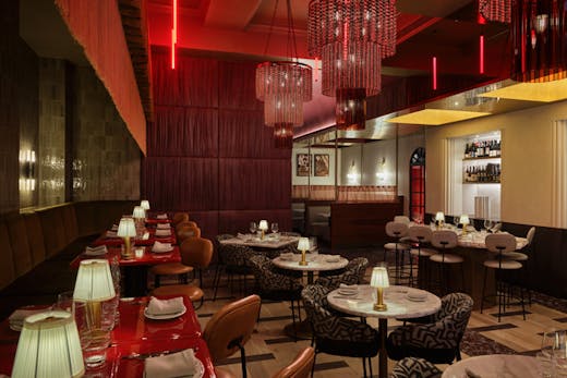 The glowing red bar at Bar Morris