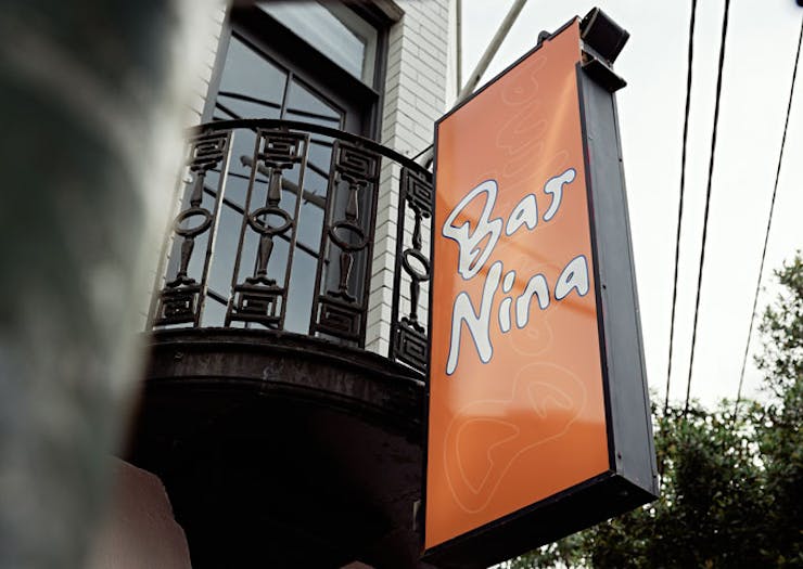 The Seville orange coloured Bar Nina sign. 