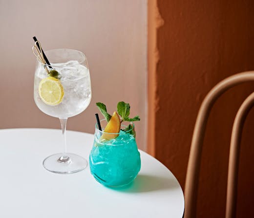 A blue Mai Tai and gin cocktail from Bar Nina. 