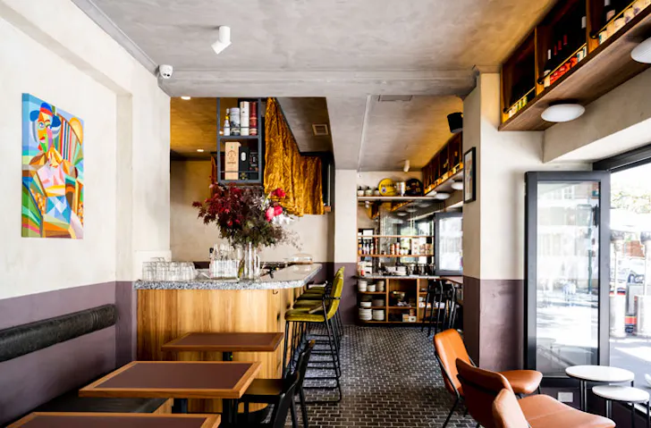The dining room at Bar Sopra. 