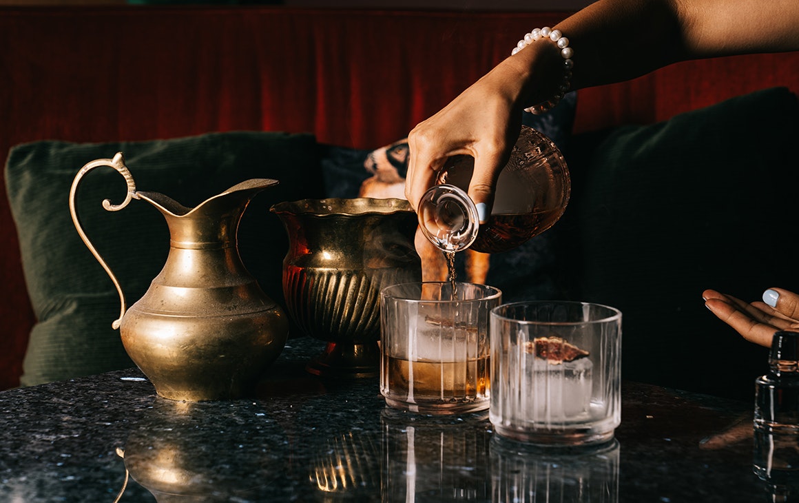 cocktail being poured