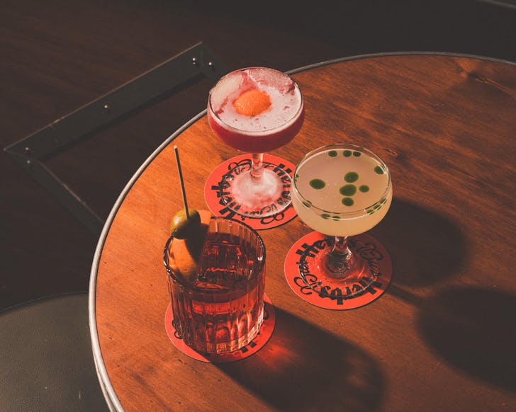 Cocktail lineup at Bar Herbs in Sydney's CBD