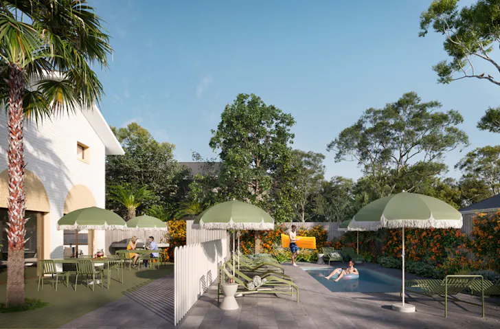 An artists impression of the pool at The Isla hotel in Batemans Bay