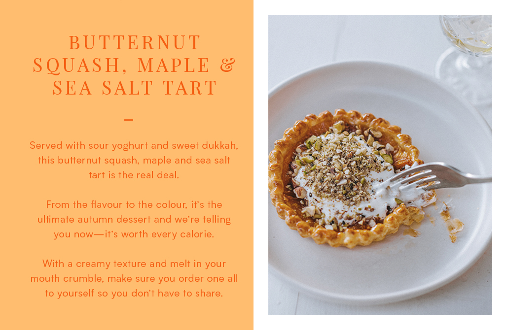 butternut squash, maple and sea salt tart