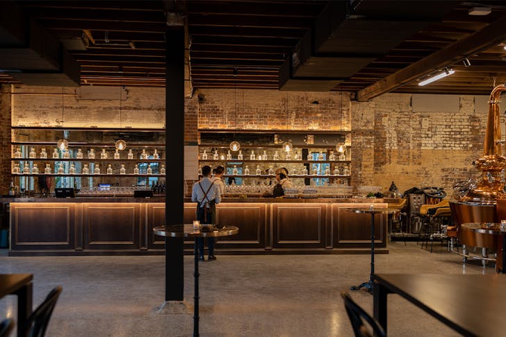 the bar inside the hertiage-listied bavay distillery