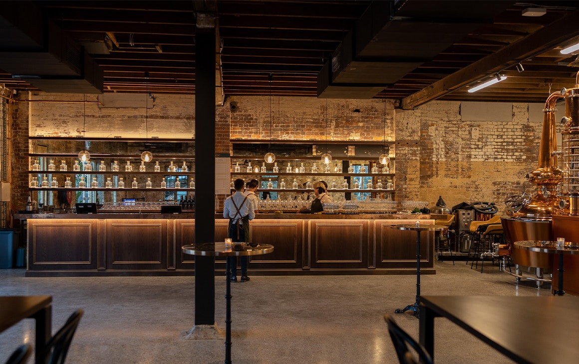 the bar inside the hertiage-listied bavay distillery