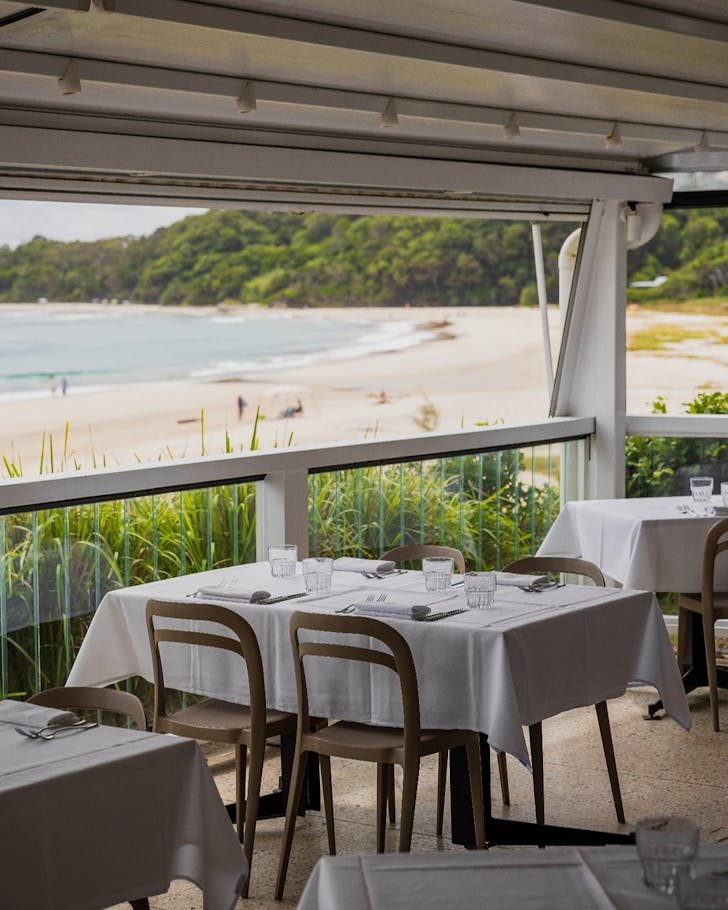 Waterfront dining room at Beach in Byron Bay