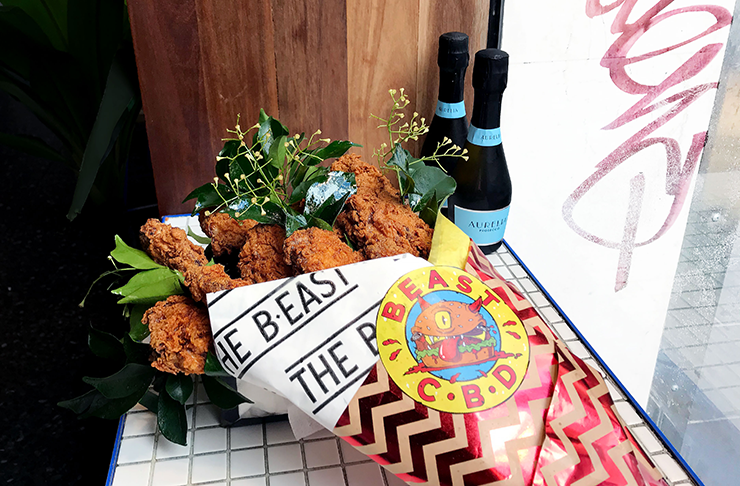 A bouquet of chicken wings