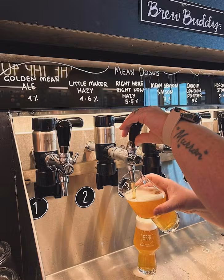 Crisp pints are poured at Beer Spot WhangaparÄoa.