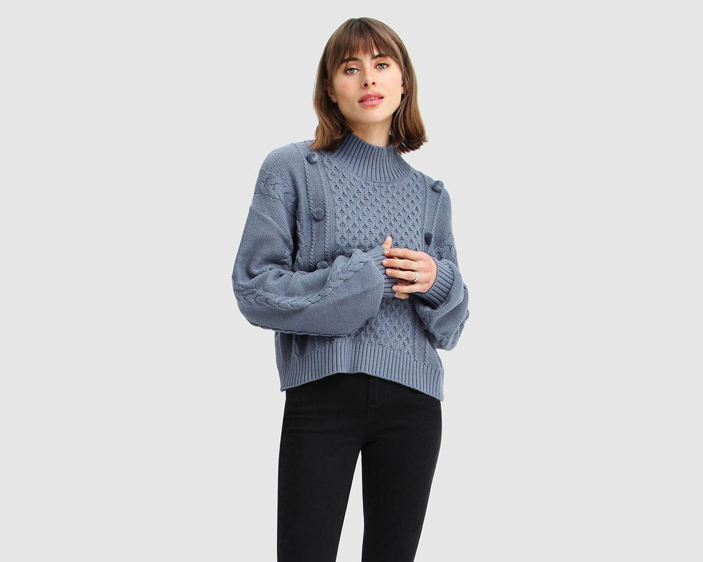 🗣 Lucky Brand Sweater, True indigo chunky knit