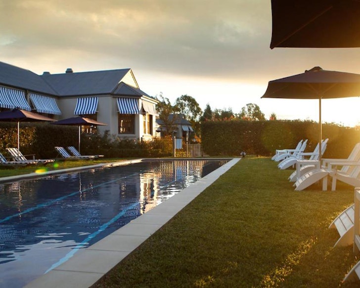 Sunloungers by the pool at Bells At Killcare some of the best Central Coast accommodation 