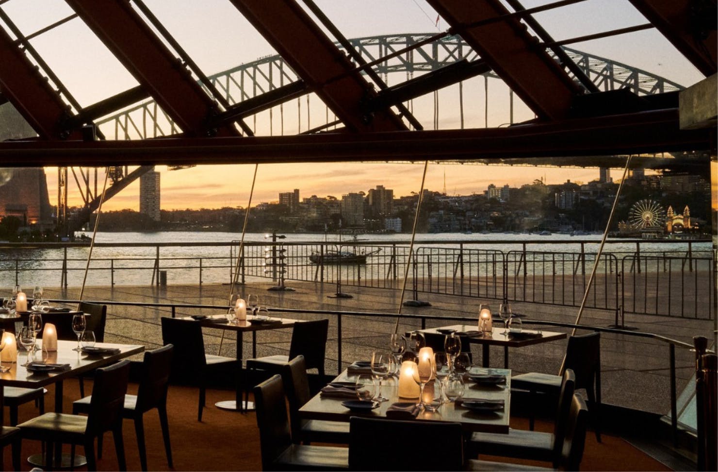 The view from Bennelong restaurant in Sydney