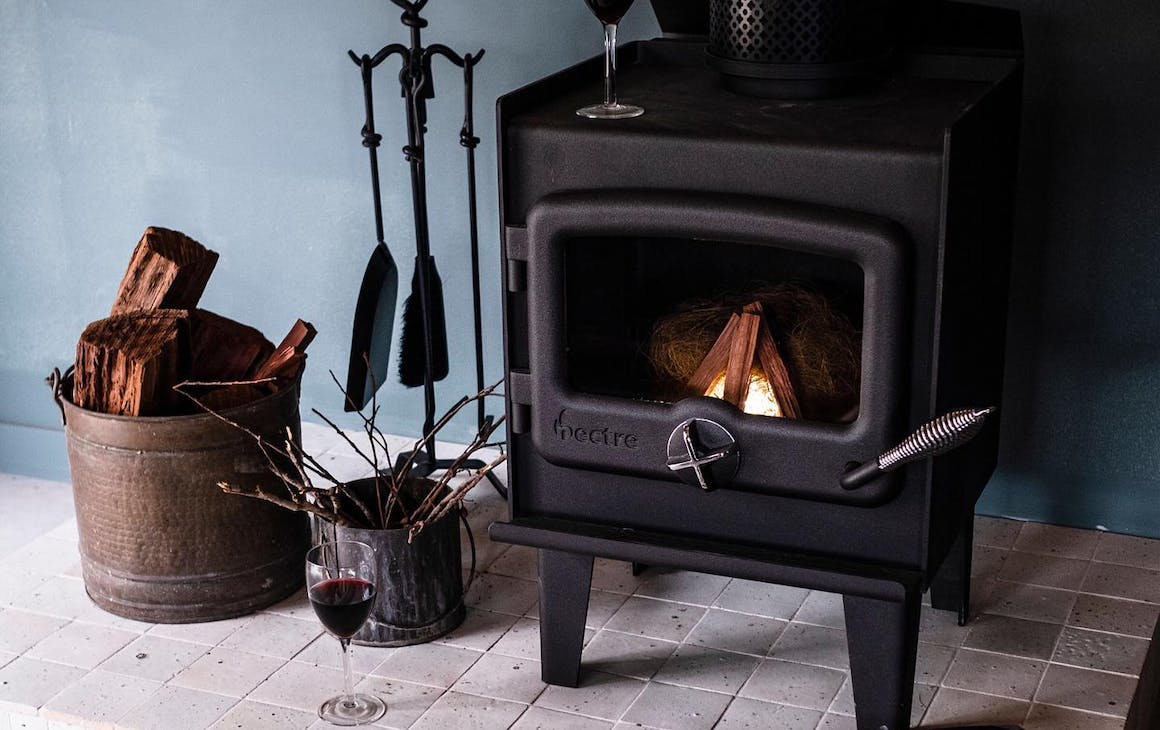 A fireplace at a WA Airbnb