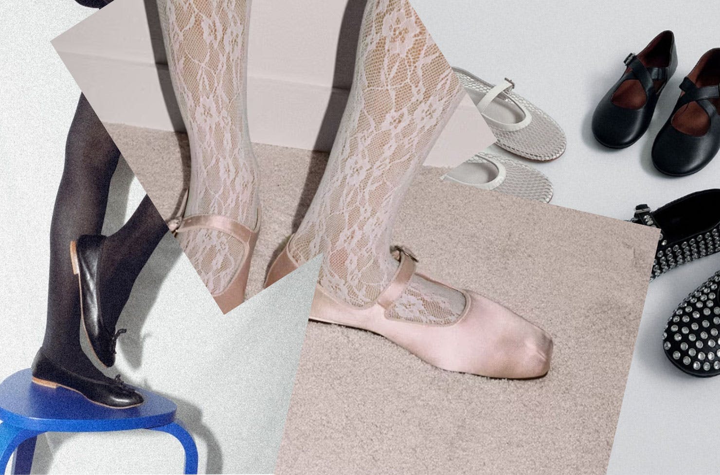 A collage of ballet flats to shop in 2024