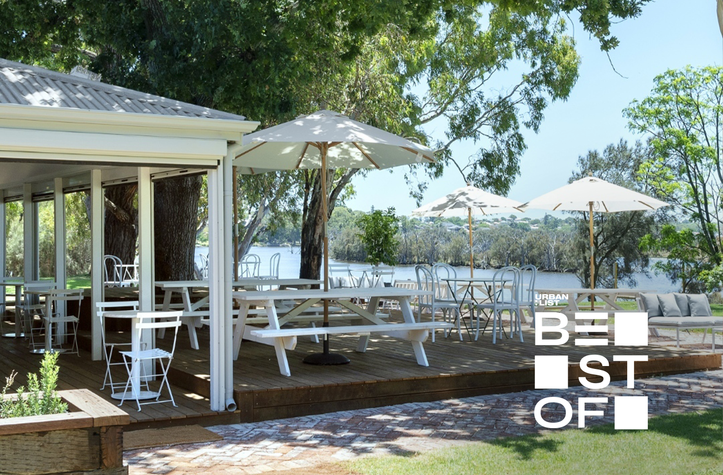 One of Perth's best breakfast spots, with outdoor tables overlooking the river