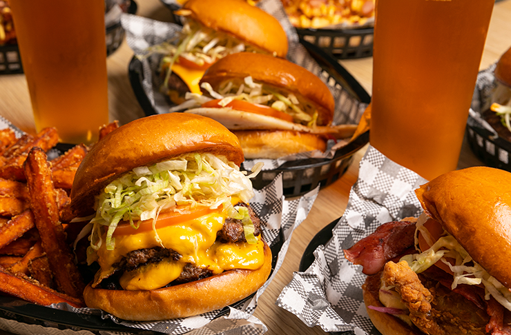 A stack of fried food from the Smithburg, considered one of the best burgers in Melbourne in 2024.