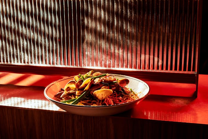 A plate of noodles at one of the best Chinese restaurants in Melbourne