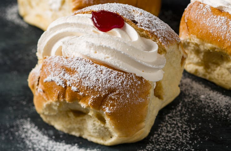 A cream bun from Poles Patisserie