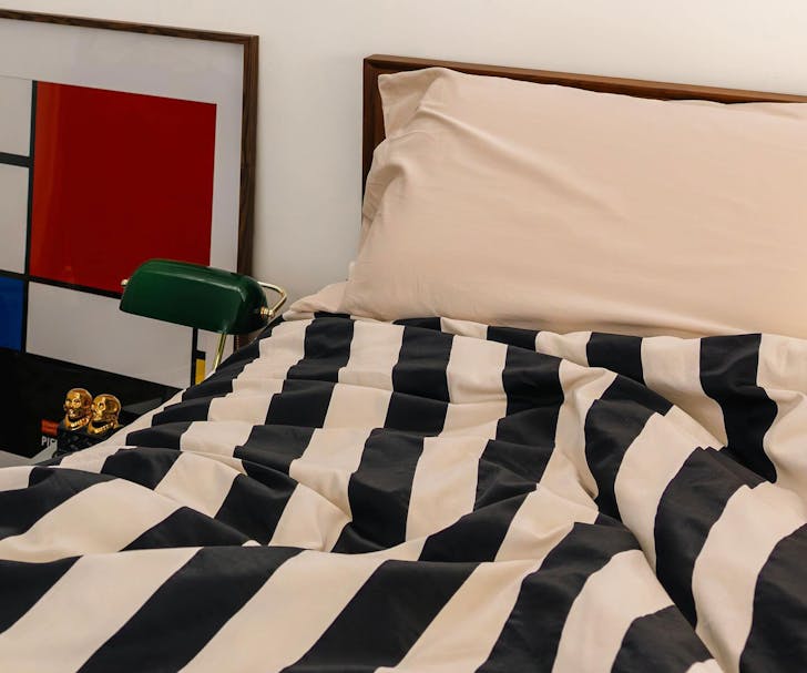 Hommey striped bed sheets, which are on sale in the EOFY sales