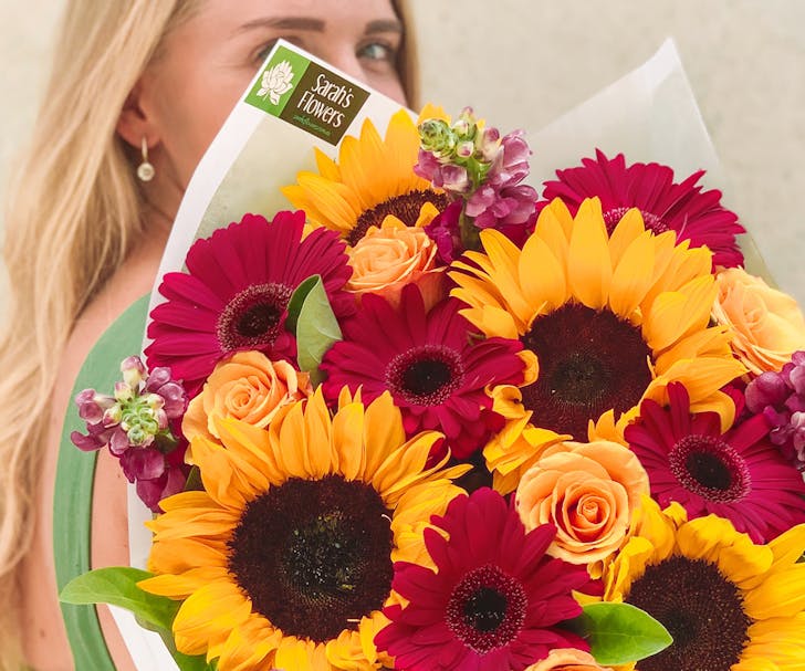 A bunch of sunflowers from Sarah's Flowers, one of Sydney's best flower deliveries
