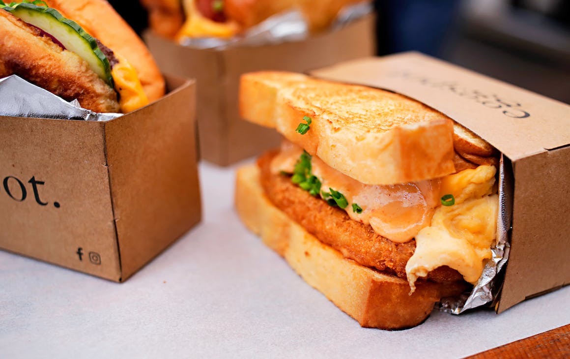 Eggspot sandwiches at Fremantle Markets