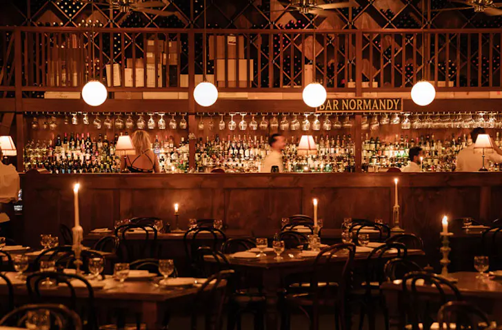 Interior of restaurant.