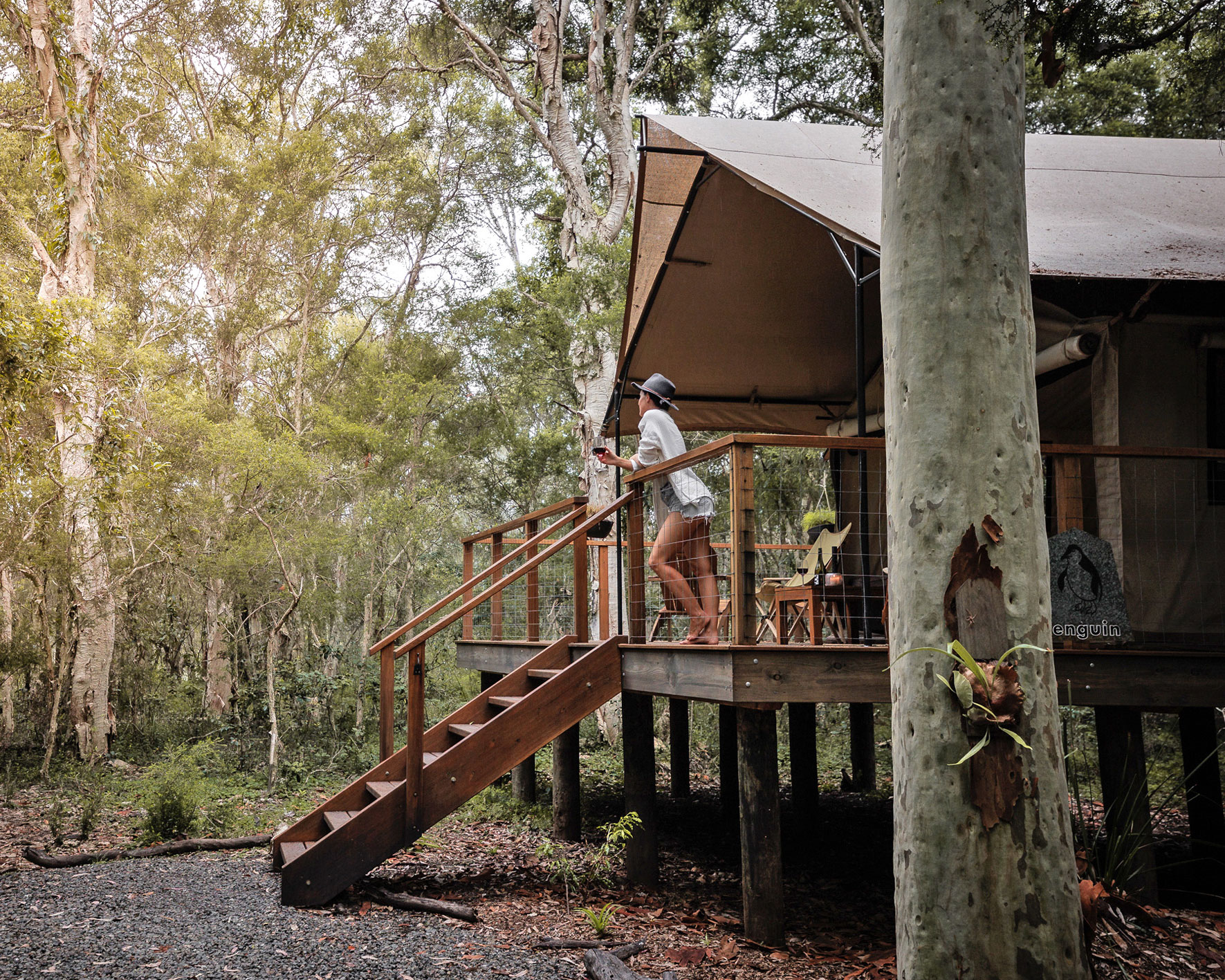 A glamping tent at Paperbark Camp, one of the Best Hotels In NSW