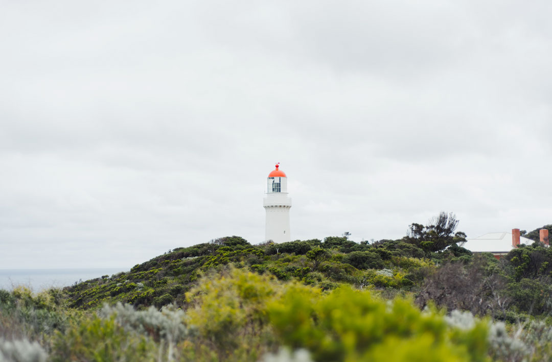 The Cape Schanck Lighthouse which looks over Bass Strait on the Victorian coast.