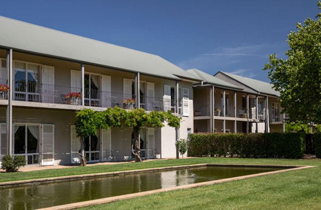 External view of Lancemore Milawa, a hotel set right near Victoria's amazing King Valley.