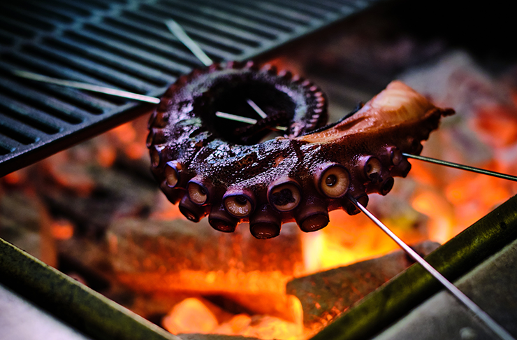 Grilled Japanese cuisine on a stick from one of Melbourne's best Japanese restaurants, Yakimono.