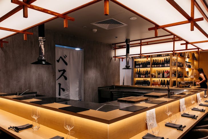 The Japanese-inspired dining room at Besuto, one of the best new restaurants to open in Sydney in 2022. 