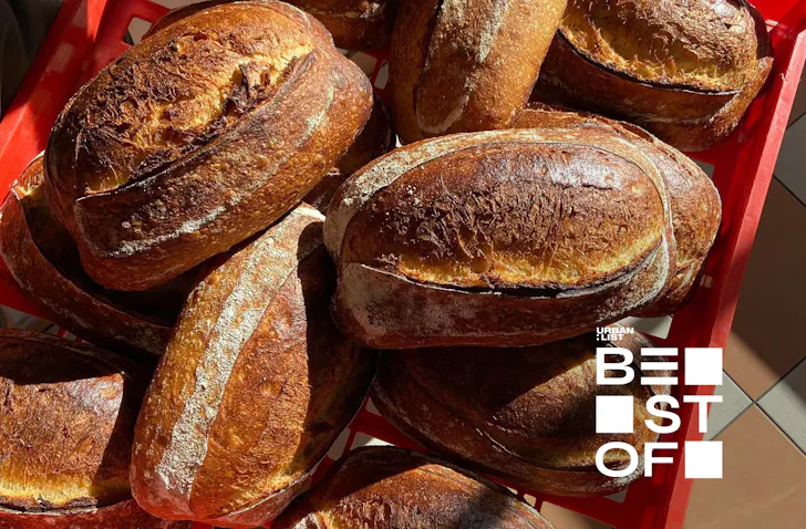 a tray of bread at a Perth bakery
