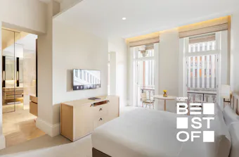 bedroom at como the treasury best hotels perth 