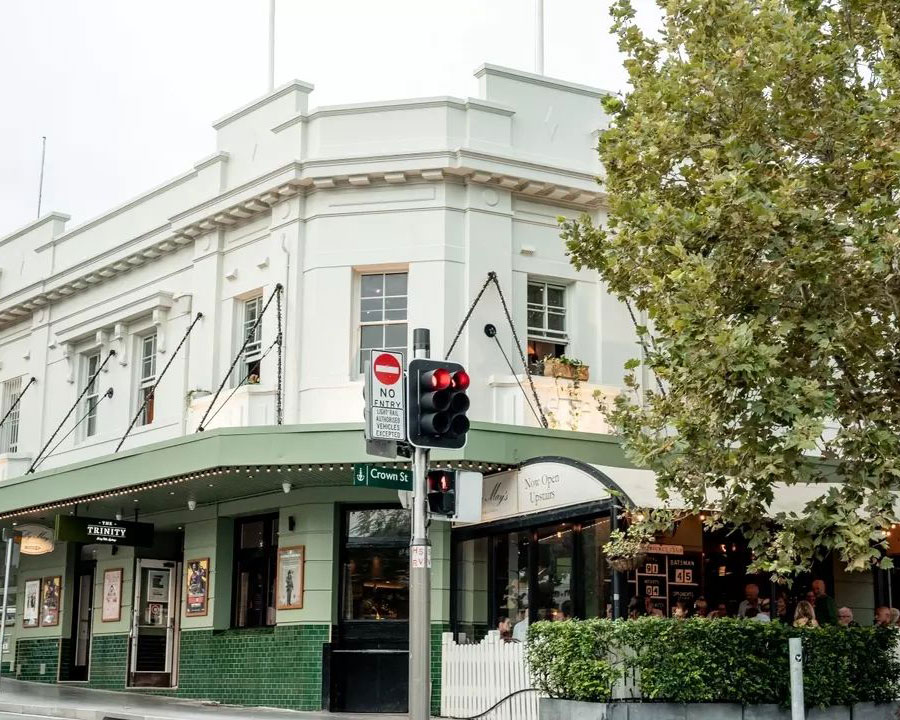 The green Trinity Hotel, one of the best pubs in Sydney