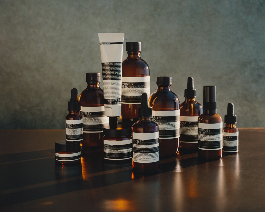 A collection of Aesop products, some of the best skincare in NZ.