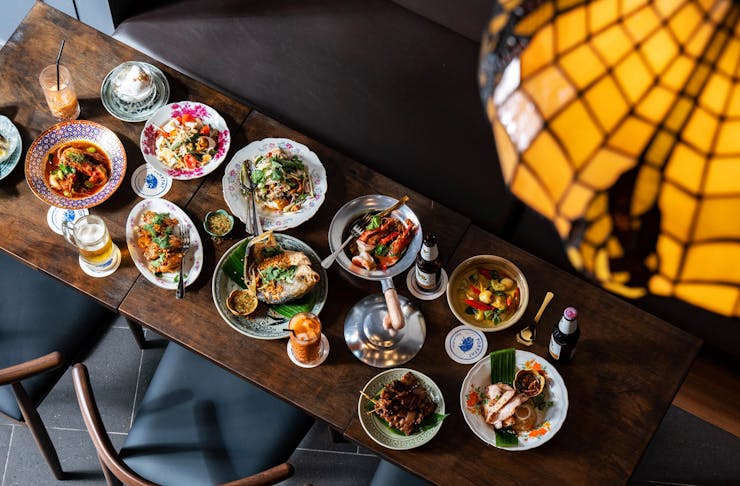Various Thai dishes from Porkfat restaurant in Sydney