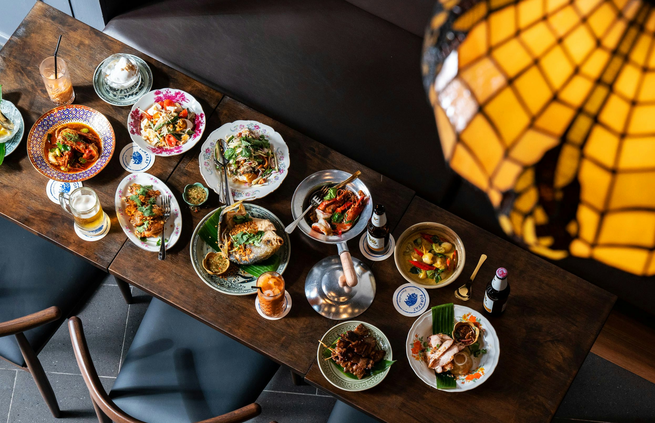 Various Thai dishes from Porkfat restaurant in Sydney